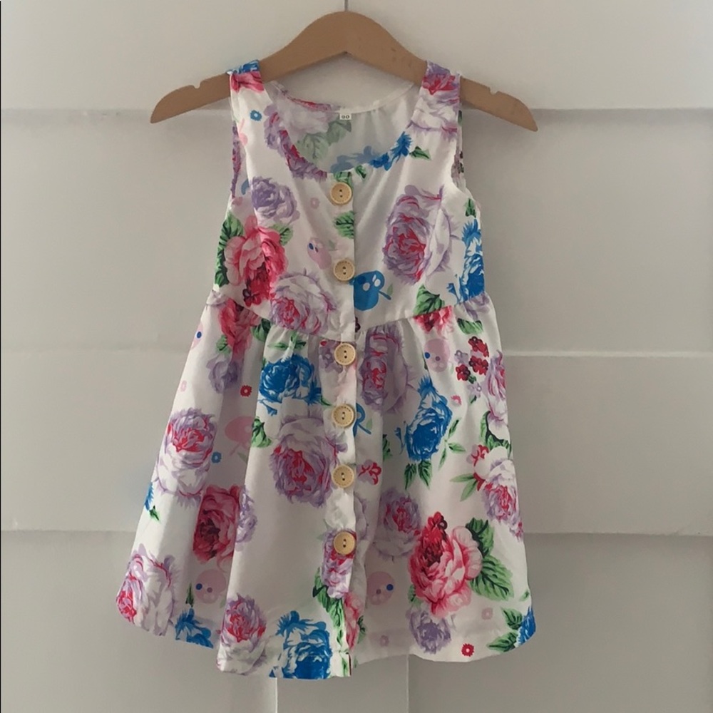 Kids Floral dress with matching headwrap